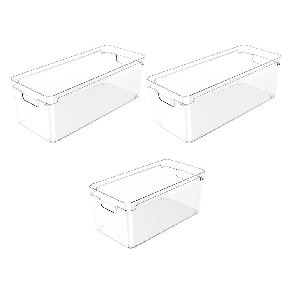 Kit Organizador Clear 1 peça 30x15cm e 2peças 37x15cm Natural - Ou
