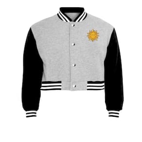 Jaqueta Cropped Moletom Sol Feminina Colegial