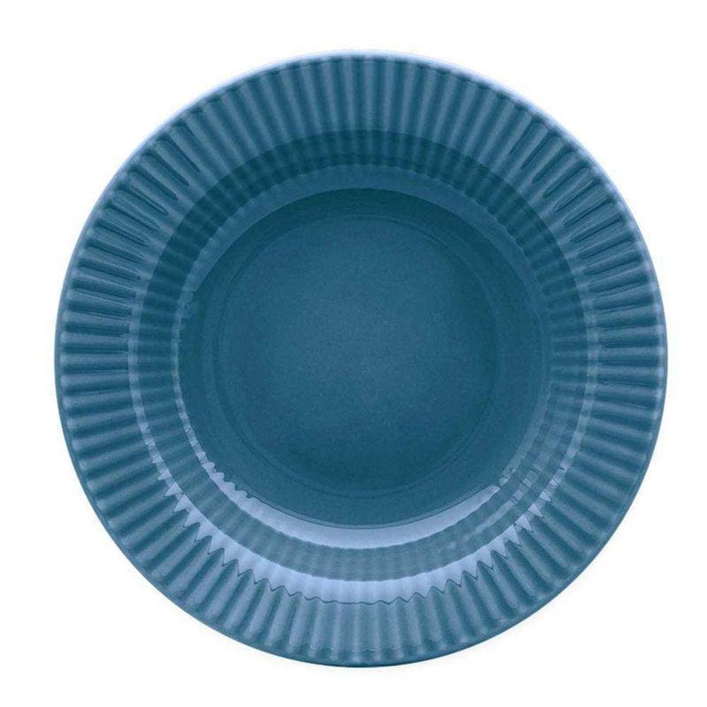 Jogo De 6 Pratos Fundos 21,5 Cm Canelé Azul