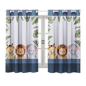 Cortina Infantil 2,00M X 1,50M Safari Baby Marinho