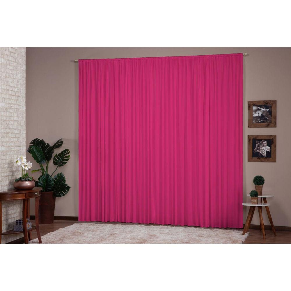 Cortina Para Sala Quarto Versátil 4,00X2,80 Pink