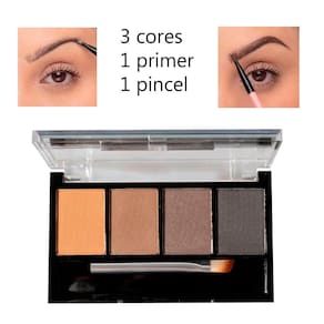 Trio De Sombras Para Sobrancelha Ruby Rose Com Primer E Pincel