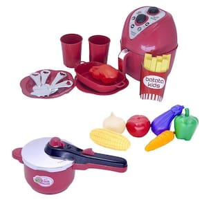 Kit Menino Cozinha Panela Air Fryer Chefe Comida Legume 19P