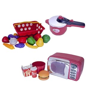 Menino Brinquedo Infantil Cozinha Eletro Mercado 19Peças