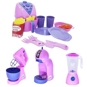 Kit Jantar Menina Café Bolo Liquidificador Comida 18Pç
