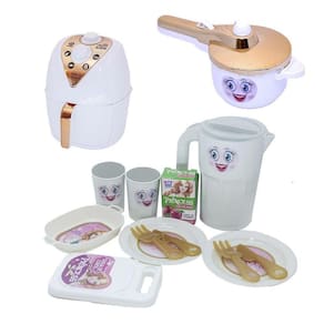 Princesa Cozinha Jantar Menina Air Fryer Brinquedo 14Pç