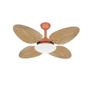 Ventilador Teto 4 Pás Madeira Potente Sala Trevo Ventax 110V