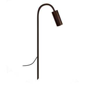 Luminária Balizador Espeto Escada Jardim Curvo Marrom 50Cm