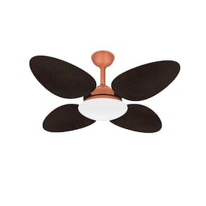 Ventilador De Teto Turbo Trevo Cobre 4 Pás Palha Ventax 220V