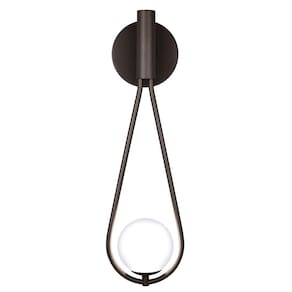 Luminária Parede Arandela Gota Tubo Globo Vidro Lavabo Preto