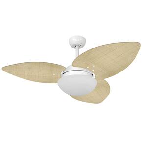 Ventilador De Teto Volare Dunamis Vidro Palha Natural 110V