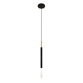 Luminária Pendente Teto Tubo Difusor Balcão Mesa Preto Cobre