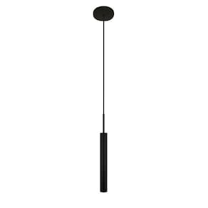 Pendente Luminária Teto Tubo Sala Cama Cabeceira Preto 40Cm
