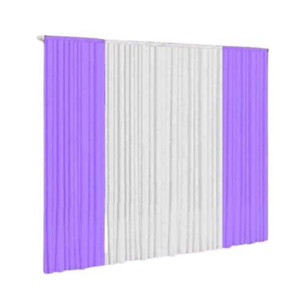 Cortina Versátil 2,00M X 1,70M Sala E Quarto Lilás E Branco