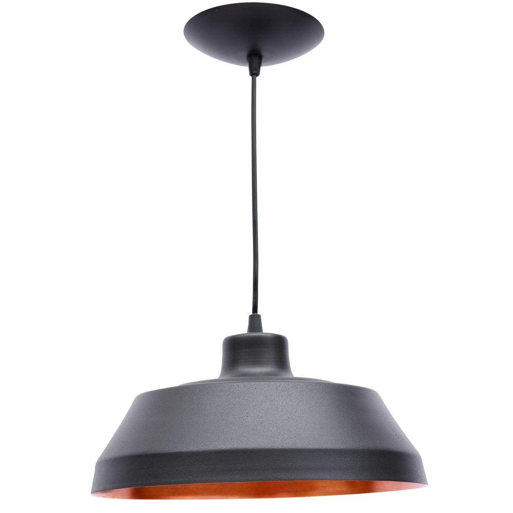 2X Pendente Prato Poptem Bedd Aluminio Preto E Cobre