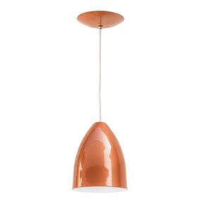 2X Pendente Soft Poptem Cone Aluminio Cobre E Branco