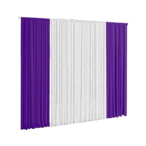 Cortina Versátil 2,00MX1,70M Para Sala E Quarto Uva E Branco