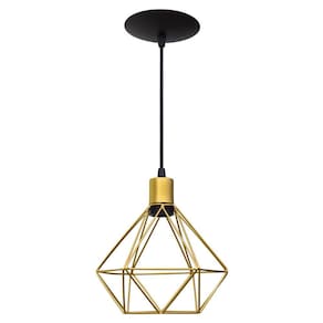 Pendente Aramado Poptem Diamante Pequeno Dourado