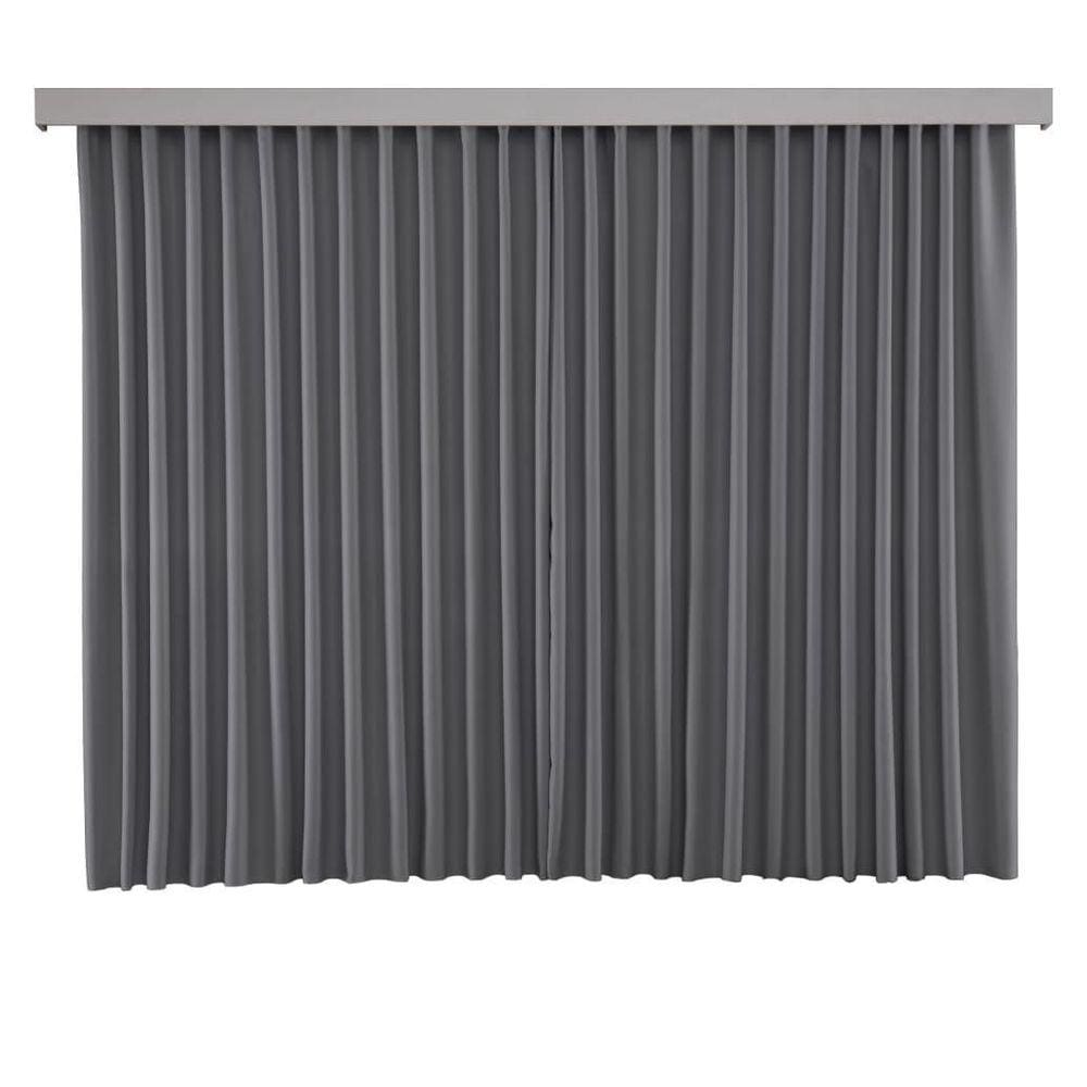 Cortina Blackout 7,00 X 2,80 Trilho Suiço Em Tecido Cinza