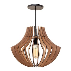 2X Pendente Mdf Poptem Curvy Madeira