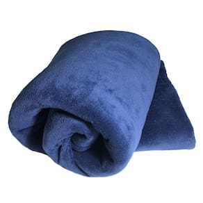 Manta Casal Blush Felpuda Azul Marinho 2,20X1,80M