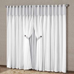 Cortina Dubai Blackout 3M X 2,50M Branco Gelo