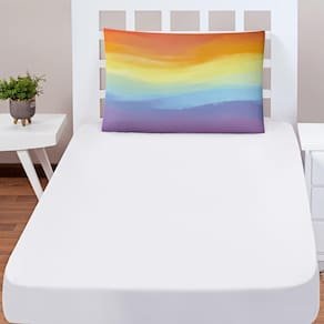 Jogo Cama Lençol Shine Solteiro 2Pçs Tie Dye Branco