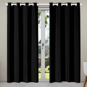 Cortina Isa Varão Tecido Oxford 4,00Mx2,50M Preto