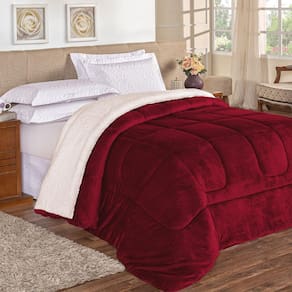 Coberdrom Apollo King Sherpa Pele Carneiro Flannel Vinho