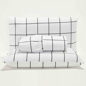 Jogo Cama Lençol Square Solteiro Percal 180 Fios 2Pçs Branco