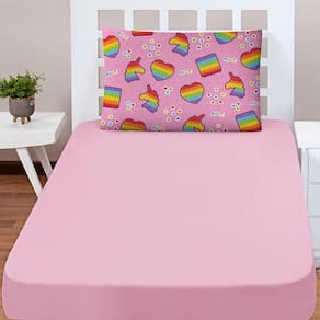 Jogo Cama Lençol Shine Solteiro 2Pçs Pop It Rosa