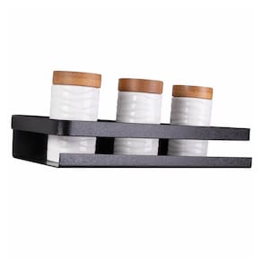 Prateleira Organizadora Banheiros Lavabos Preto Fosco 30Cm