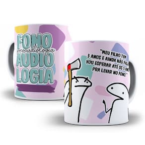 Canecas Flork Profissões Fonoaudilogia + Chaveiro Presente