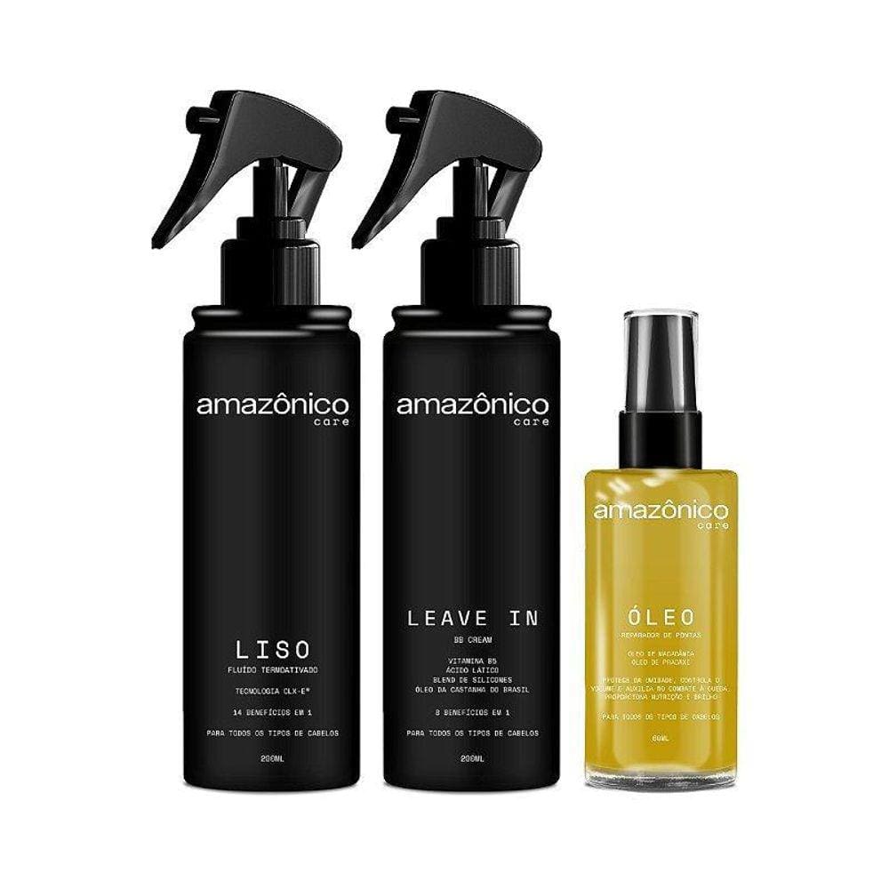 Kit Liso + Leave-In + Óleo Reparador