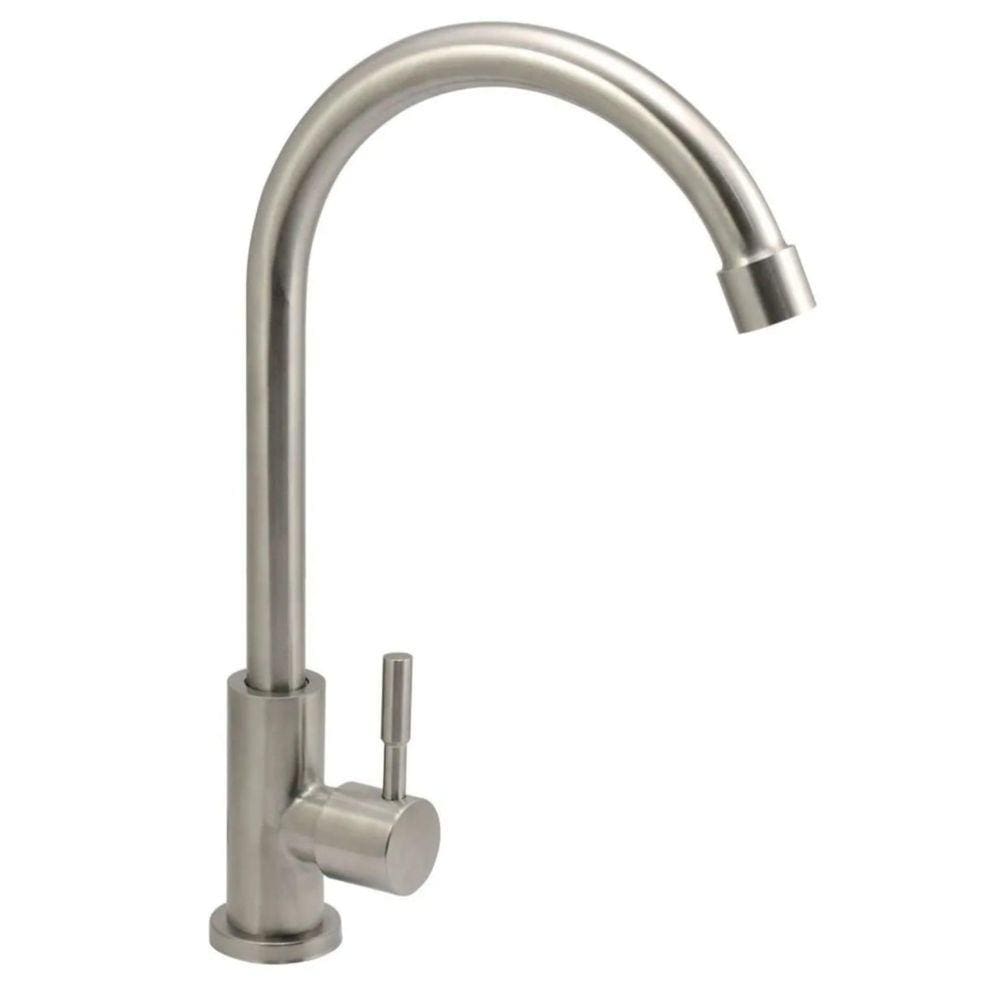 Torneira de Cozinha e Lavatório Aço Inox Escovado 29cm