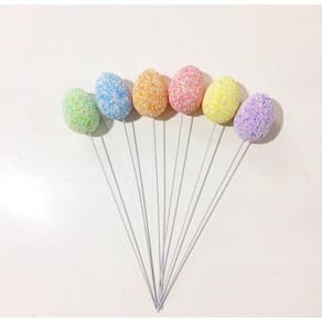 Enfeite Decorativo 60 Ovos De Páscoa Colorido com Haste