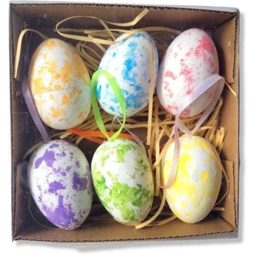 Enfeite Decorativo Páscoa 18 Ovos Pendentes Coloridos