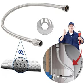 Engate Mangueira Flexível Trançado Aço Inox 60Cm Quente Fria