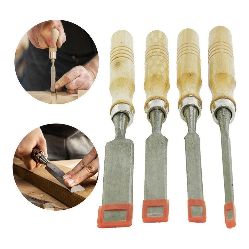 Kit Formão Profissional 4 Peças Entalhar Esculpir Madeira