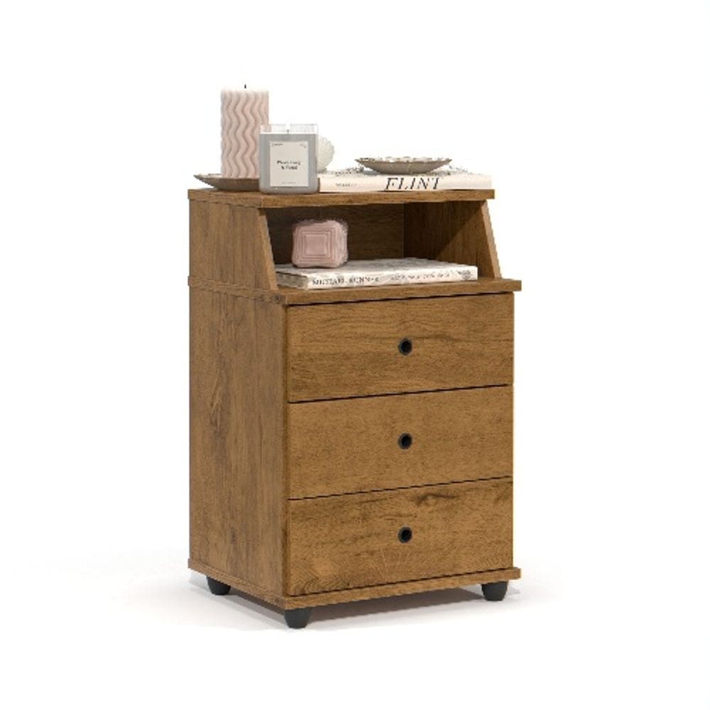 Mesa De Cabeceira Luxo New Freijó - EJ Móveis