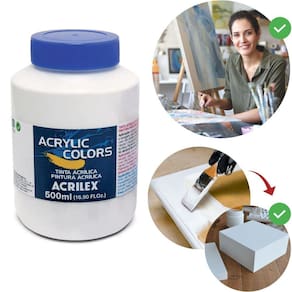 Tintas Acrílica Para Tela Acrilex Branco De Titânio 500Ml