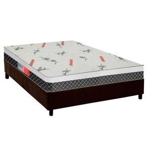 Cama Box Casal: Colchão Ortopédico Plumatex D28/EP Anatômico Falcon Ultra Firme + Base CRC Suede Brown(138x188)