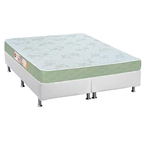 Cama Box Queen: Colchão Espuma D33 Castor Sleep Max + Base CRC Courano White(158x198)