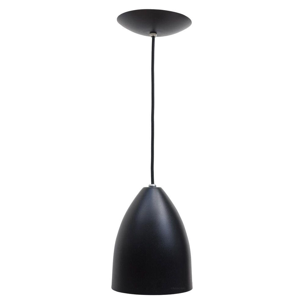 2X Pendente Soft Poptem Cone Aluminio Preto E Dourado
