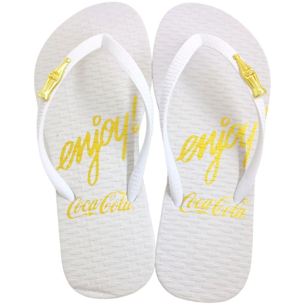 Chinelo de Dedo Feminino Casual Dia a Dia Borracha Coca Cola Enjoy Bright Cc4161