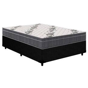 Cama Box Casal: Colchão Anatômico Ortobom D33/EP Airtech 100 + Base CRC Courano Black(138x188)