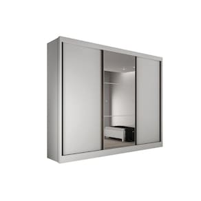 Guarda Roupa Casal 3 Portas de Correr e 6 Gavetas c/ 1 Espelho Sonetto/Toulon Plus Branco - Novo Horizonte