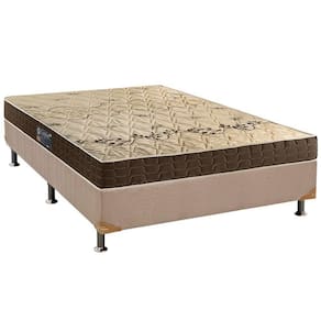 Cama Box Casal: Colchão Espuma Anjos D28 Confort + Base CRC Suede Clean(138x188)