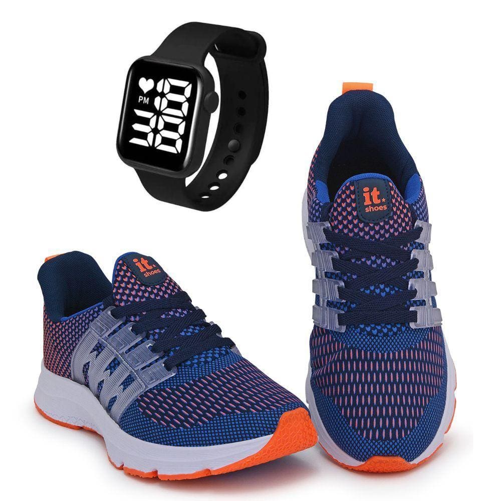 Tênis Masculino Esportivo Caminhada + Relógio Digital