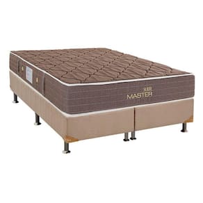 Cama Box King: Colchão Molas Herval Bonnel Suite Master + Base CRC Suede Bege(193x203)